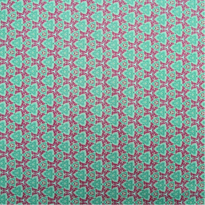 Tissu coton imprimé Lanai Vert / Violet
