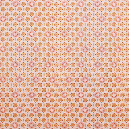 Tissu coton imprimé Rixos Rose / Orange