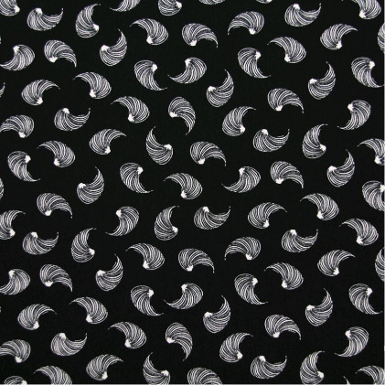 Tissu imprimé Plumette Noir