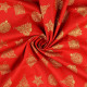 Tissu coton Noël imprimé Boules de sapins gold Rouge