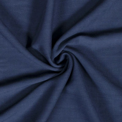 Tissu viscose élasthanne aspect lin Bleu