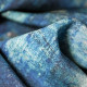 Tissu viscose imprimé Patch Bleu