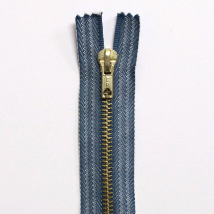 Fermeture Eclair métallique jean's 20 cm Z 15 Bleu Jean's délavé