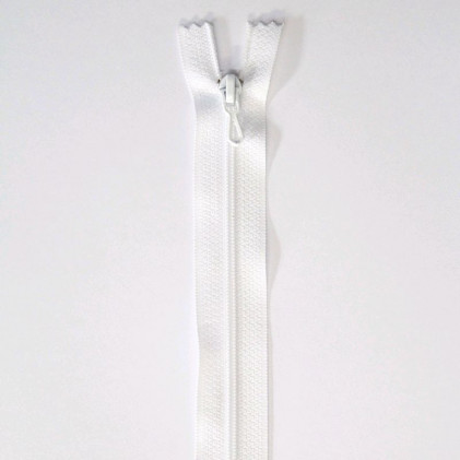 Fermeture Eclair nylon non séparable 35 cm  Z 51 Blanc