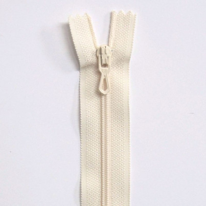 Fermeture Eclair nylon non séparable 35 cm  Z 51 Blanc cassé