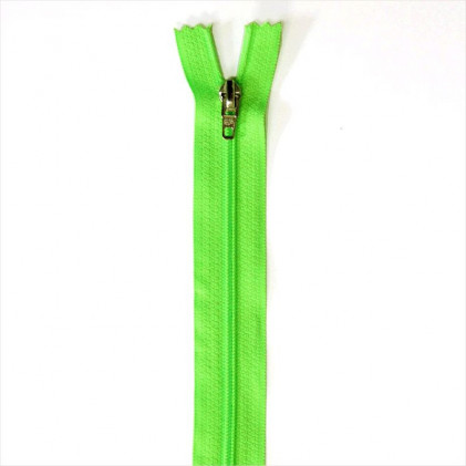 Fermeture Eclair nylon non séparable 35 cm  Z 51 Vert fluo