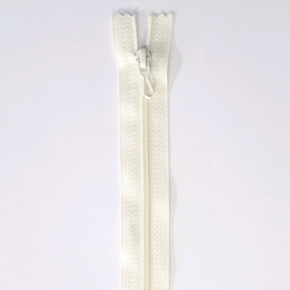 Fermeture Eclair nylon non séparable 45 cm Z 51    Ivoire