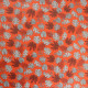 Tissu coton enduit imprimé Sun Leaves Rouge coquelicot