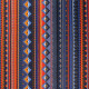 Tissu coton enduit imprimé Rayures Bleu / Orange