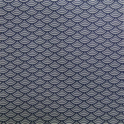 Tissu coton enduit Oeko-Tex Sushi Bleu marine