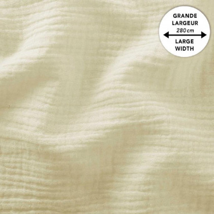 Tissu double gaze de coton Grande Largeur 280cm Ecru