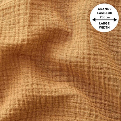 Tissu double gaze de coton Grande Largeur 280cm Camel