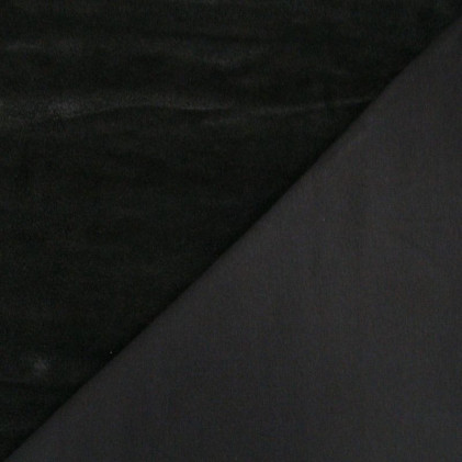 Tissu jersey de velours Romy  Noir