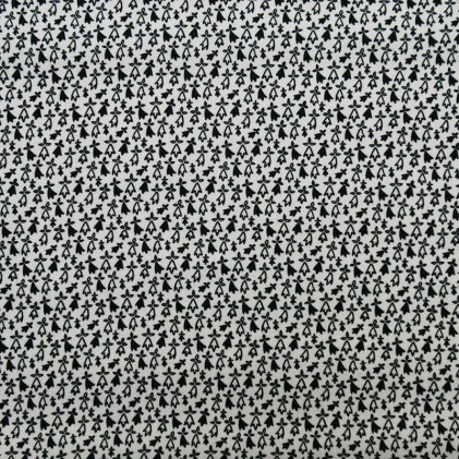 Tissu coton PANDALOVEFABRICS Hermines Blanc / Noir
