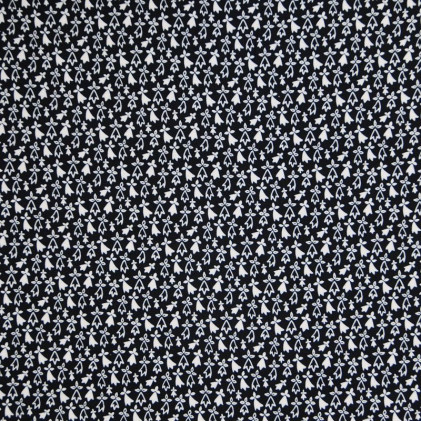 Tissu coton PANDALOVEFABRICS Hermines Noir / Blanc