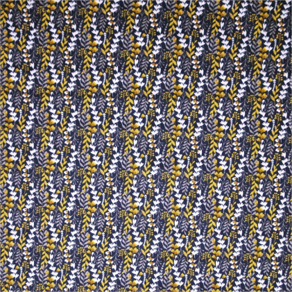 Tissu coton imprimé Oeko-Tex Feia Bleu