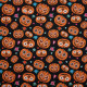 Tissu coton Halloween oeko-Tex Jack-o'-Lantern Noir