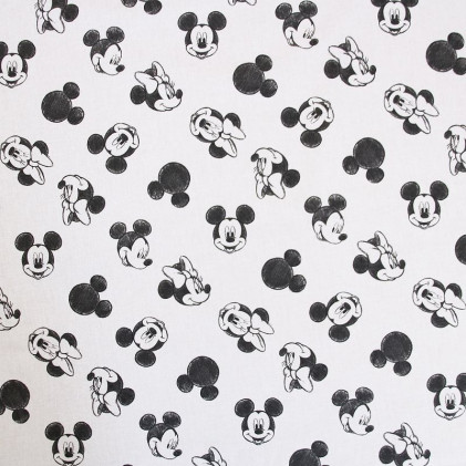 Tissu coton imprimé Mickey & Minnie