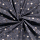 Tissu Noël coton imprimé Boules de Noël bronze bleu gris