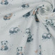 Tissu double gaze de coton imprimé Bébé Panda Blanc