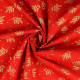 Tissu coton Noël imprimé Branches de sapins Rouge