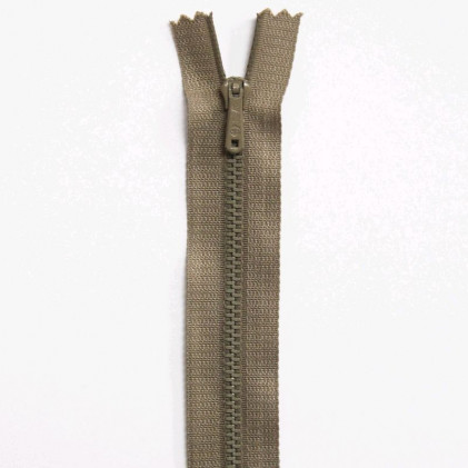 Fermeture Eclair métallique spéciale pantalon non séparable 18 cm Z 13   Beige chamois