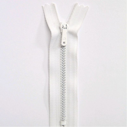 Fermeture Eclair métallique spéciale pantalon non séparable 10 cm Z 13 Blanc