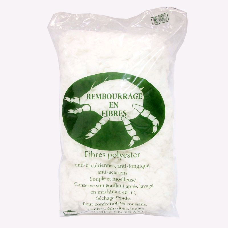 Fibre Synthétique recyclée anti acariens, ouate de rembourrage 1 kg