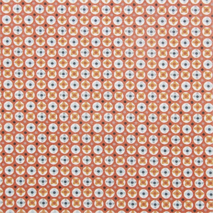 Tissu coton imprimé Avery Orange terracotta