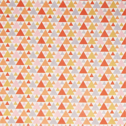 Tissu coton imprimé Tigaya Rouge / Orange