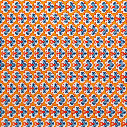 Tissu imprimé Fleurisse Orange