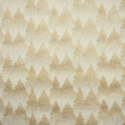 Tissu coton de Noël œko-tex Forêt Sapins Blanc / Doré