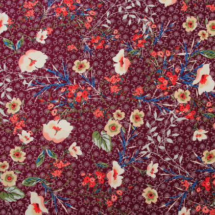 Tissu imprimé Jaïpur Violet prune