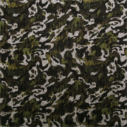 Tissu maille côtelée Camouflage Vert kaki