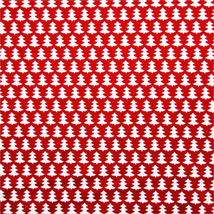 Tissu coton Noël Fir Rouge
