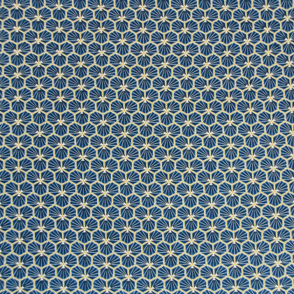 Tissu coton enduit Riad  Bleu marine