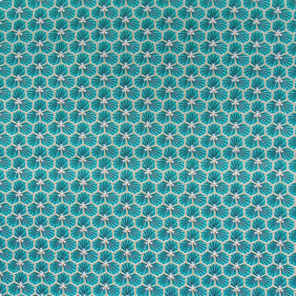 Tissu coton enduit Riad  Bleu lagon