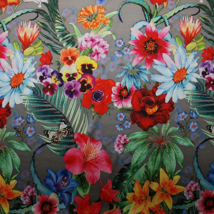 Tissu digital imprimé Fleurs Multicolore