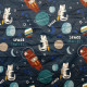 Tissu Pul PANDALOVEFABRICS  imprimé Space Travels Bleu marine