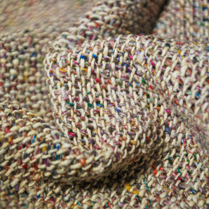 Tissu bourrette de soie chiné Multicolore