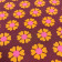 Tissu coton enduit Poppy Fleurs vintage Marron