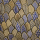 Tissu faux lin Matcha Foil Bleu / Doré