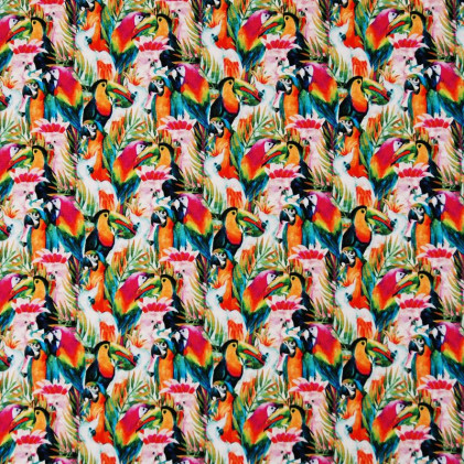 Tissu jersey de coton Tropical Multicolore