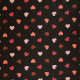 Tissu coton imprimé coeurs Valentine Noir