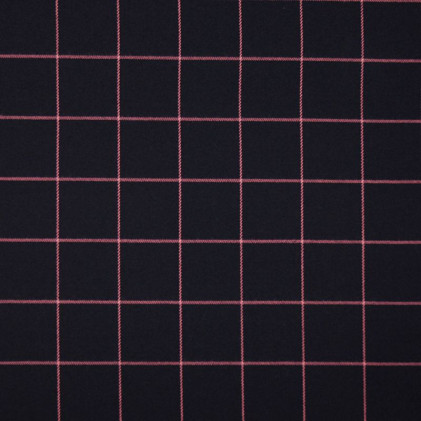 Tissu costume à carreaux oeko-tex Elody    Noir / Rouge