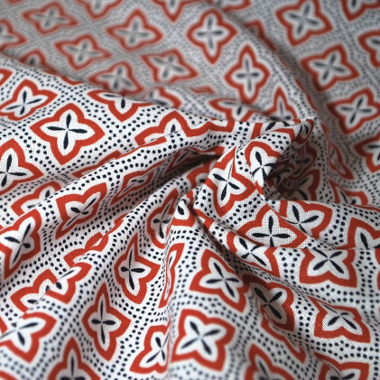 Tissu coton Oeko-Tex imprimé Sorgue Rouge