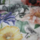 Tissu faux lin imprimé Big Flower Multicolore