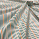 Tissu coton imprimé Oeko-Tex rayures Dez Bleu / Orange