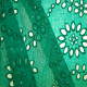 Tissu coton brodé ajouré Angly Vert émeraude