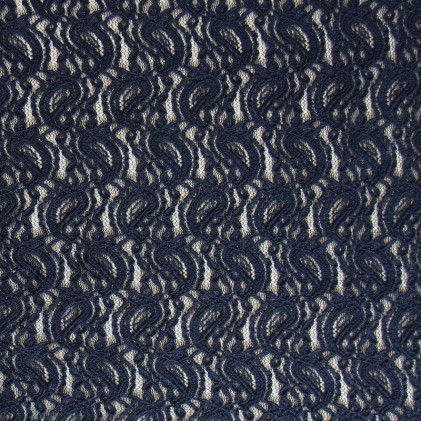Tissu dentelle extensible Lingerie Bleu marine